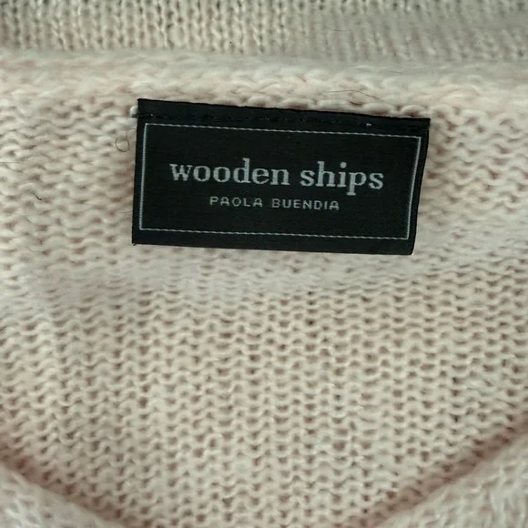 Wooden Ships Light Pink V-Neck Sweater - Picture 4 of 5